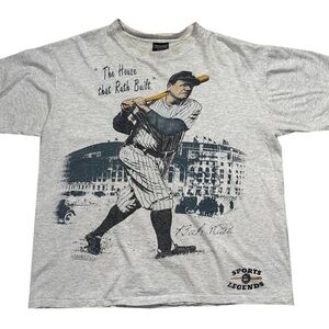 Vintage Creative Images Sports Legends Babe Ruth T Shirt (Size XL)